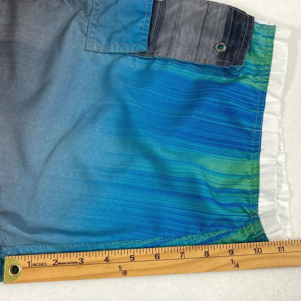 B.‎ Split Board Shorts Mens XXL Banana Split Ombre Blue Cargo Swim Trunks Surfer